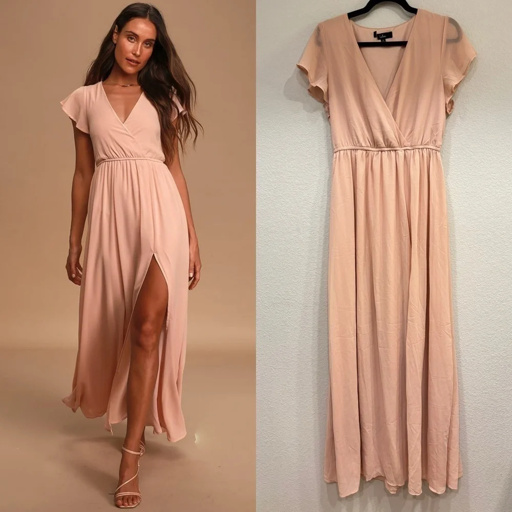 Size M - Lulus Lost in the‎ Moment Blush Maxi Dress